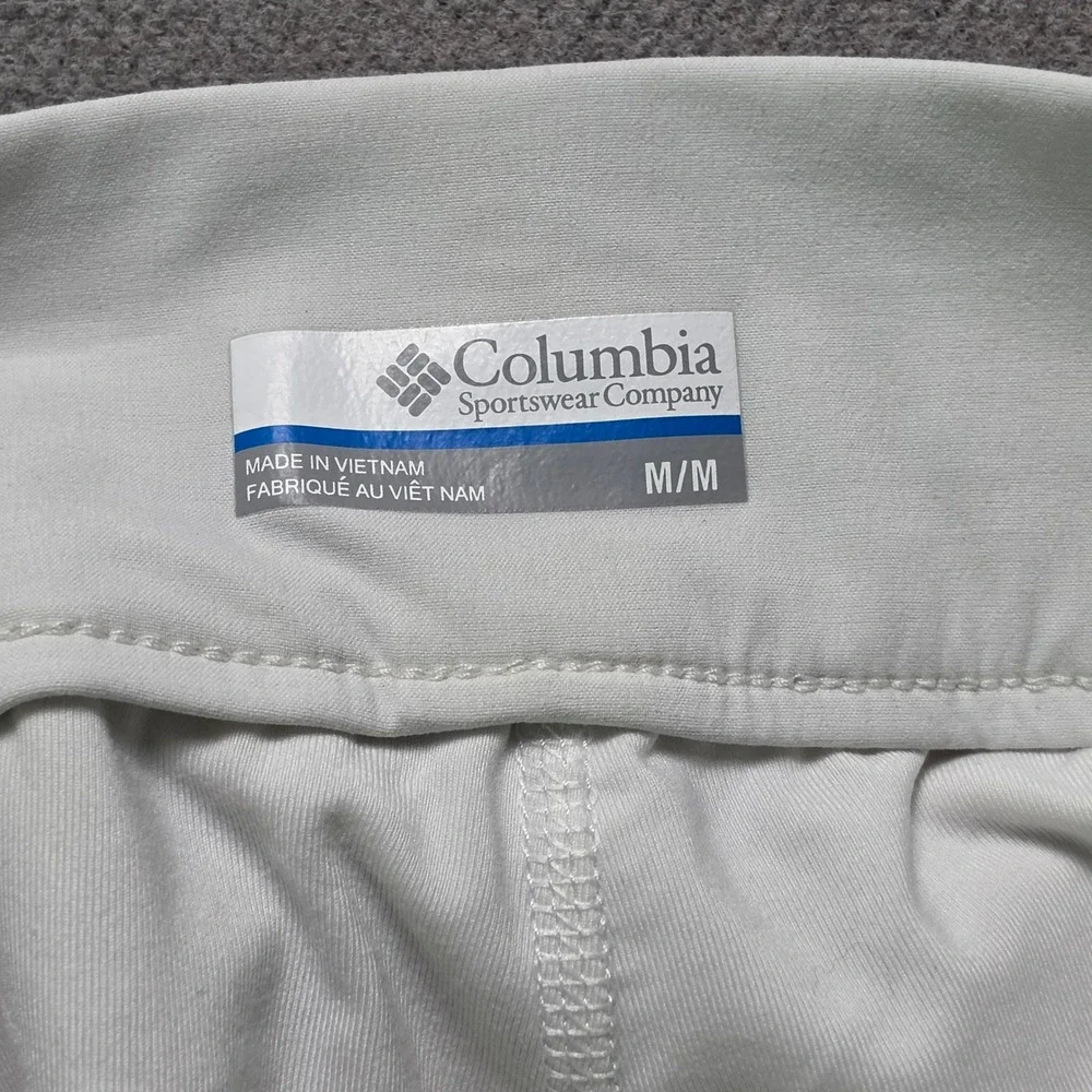 Columbia Skort Women M White Ruched Side Drawstring Athletic Golf Tennis Mini